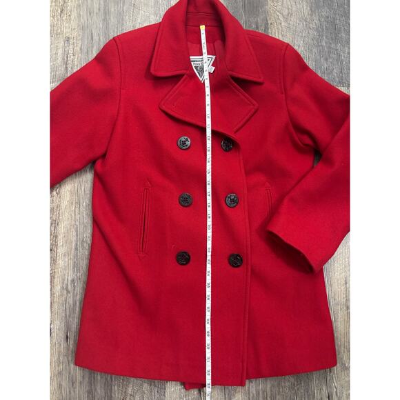 J. Percy for Marvin Richards Red Wool Peacoat Size Medium - Picture 3 of 5